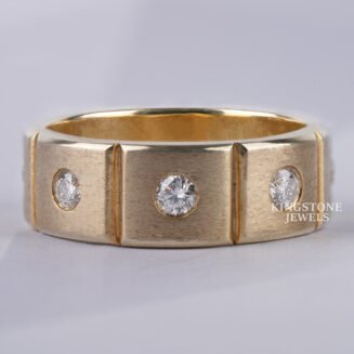 Flush Set Eternity 14K Rose Gold Lab Diamond Engagement Ring (TLR11925)