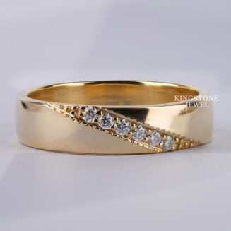 Unique Lab Diamond 14K Gold Mens Wedding & Engagement Ring (TLR11926)