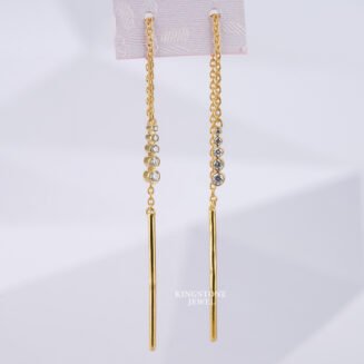 Dangle Drop Lab Diamond 14K Rose Gold Engagement Earrings (TLER11758)