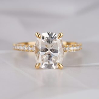 Vintage Eternity Lab & Moissanite Diamond 14K 18K Gold Ring (TLR11593)